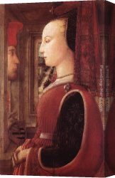 Portrait of a Woman Canvas Paintings - Portrait of a Man and a Woman by Fra Filippo Lippi