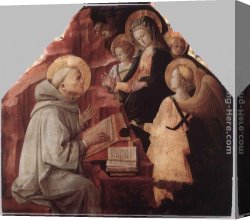 Appears Canvas Paintings - The Virgin Appears to St Bernard by Fra Filippo Lippi
