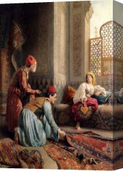 Francesco Canvas Paintings - The Carpet Sellers by Francesco Ballesio