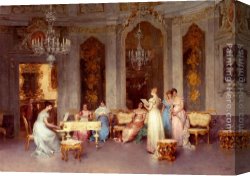 Francesco Canvas Paintings - Parlor Scene by Francesco Beda