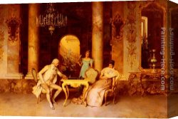 Francesco Canvas Paintings - The Chess Game by Francesco Beda