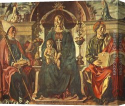 Madonna Del Latte Canvas Paintings - Madonna with the Child and Saints by Francesco del Cossa