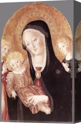 Madonna And Child with Saints And Angels Canvas Paintings - Madonna and Child with Two Angels by Francesco Di Giorgio Martini