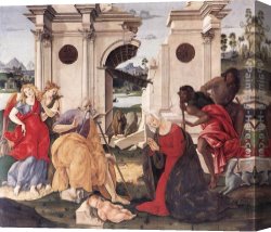 Nativity Canvas Paintings - Nativity by Francesco Di Giorgio Martini