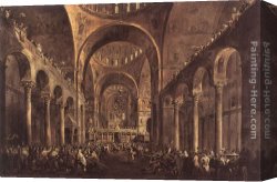 Appears Canvas Paintings - Doge Alvise IV Mocenigo Appears to the People in St Mark's Basilica in 1763 by Francesco Guardi