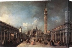 Piazza Canvas Paintings - Piazza di San Marco by Francesco Guardi