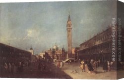 Piazza Canvas Paintings - Piazza San Marco by Francesco Guardi