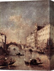 Guardi Canvas Paintings - Rio dei Mendicanti by Francesco Guardi