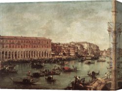 Around The Fish Canvas Paintings - The Grand Canal at the Fish Market (Pescheria) by Francesco Guardi
