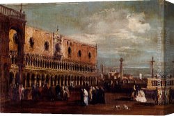 Francesco Canvas Paintings - Venice, A View Of The Piazzetta Looking South With The Palazzo Ducale by Francesco Guardi