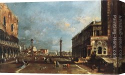 Maggiore Canvas Paintings - View of Piazzetta San Marco towards the San Giorgio Maggiore by Francesco Guardi