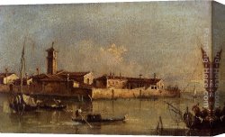 Francesco Canvas Paintings - View Of The Island Of San Michele Near Murano, Venice by Francesco Guardi