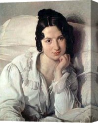 Hayez Canvas Paintings - Portrait of Carolina Zucchi by Francesco Hayez