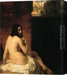 Francesco Canvas Paintings - Susanna al bagno by Francesco Hayez