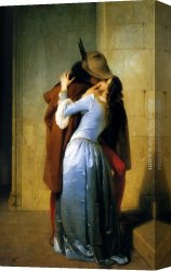 Francesco Canvas Paintings - The Kiss by Francesco Hayez