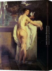 Hayez Canvas Paintings - Venus Playing with Two Doves by Francesco Hayez