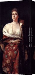 Paolo Canvas Paintings - Portrait Of A Lady by Francesco Paolo Michetti