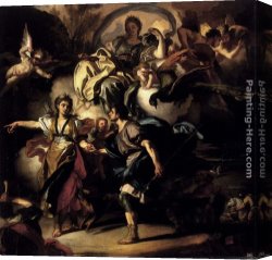 Royal Canvas Paintings - The Royal Hunt Of Dido And Aeneas by Francesco Solimena