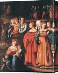 The Baby Jesus And Saint John The Baptist Canvas Paintings - The Preaching of Saint John the Baptist (detail) by Francesco Ubertini Bacchiacca II