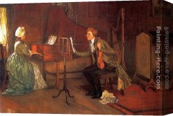 A Duet Canvas Paintings - A Difficult Duet by Francis Davis Millet