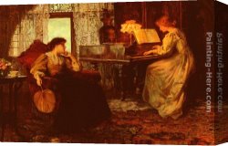 Piano Canvas Paintings - The Piano Lesson by Francis Sidney Muschamp