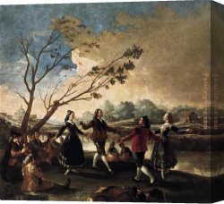 Francisco Miralles Canvas Paintings - Dance of the Majos at the Banks of Manzanares by Francisco de Goya