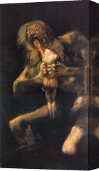 Young Canvas Paintings - Saturn devouring his young by Francisco de Goya