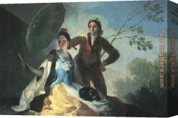 Francisco Miralles Canvas Paintings - The Parasol by Francisco de Goya