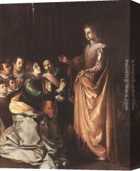 Prisoners Canvas Paintings - St Catherine Appearing to the Prisoners by Francisco de Herrera the Elder