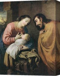 Zurbaran Canvas Paintings - Rest on the flight to Egypt by Francisco de Zurbaran