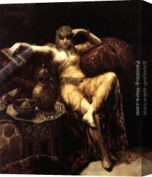 The Harem Bath Canvas Paintings - A Harem Beauty by Francisco Masriera y Manovens