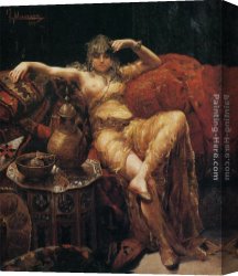 Francisco Miralles Canvas Paintings - An Odalisque by Francisco Masriera y Manovens