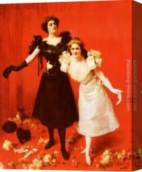 Preparing for The Costume Ball Canvas Paintings - The Belles of the Ball by Francisco Masriera y Manovens