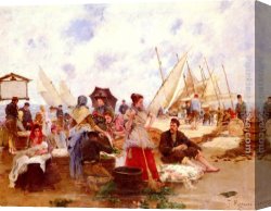 Bringing in The Hay Canvas Paintings - Bringing In The Catch by Francisco Miralles