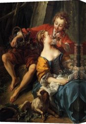 Boucher Canvas Paintings - An Autumn Pastoral detail by Francois Boucher