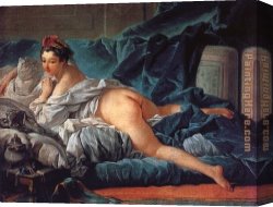 Boucher Canvas Paintings - Brown Odalisk by Francois Boucher