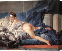 Boucher Canvas Paintings - Brown Odalisque by Francois Boucher