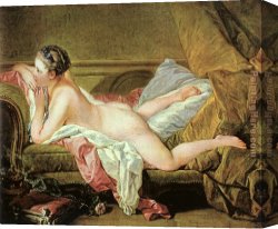 Boucher Canvas Paintings - Nude on a Sofa by Francois Boucher