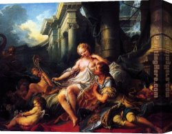 Boucher Canvas Paintings - Rinaldo and Armida by Francois Boucher