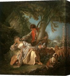 Boucher Canvas Paintings - The Interrupted Sleep by Francois Boucher