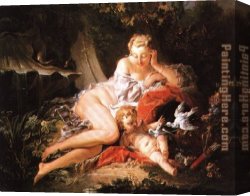 Boucher Canvas Paintings - Venus and Cupid by Francois Boucher