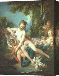 Boucher Canvas Paintings - Venus Consoling Love by Francois Boucher