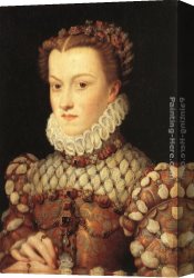 Queen Canvas Paintings - Elisabeth of Austria, Queen of France by Francois Clouet