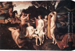 Diana And Acteon Canvas Paintings - The Bath of Diana by Francois Clouet