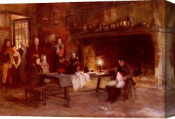 Battle Canvas Paintings - Napoleon After The Battle Of Waterloo by Francois Flameng