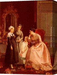 Anne-francois-louis Canvas Paintings - The Naughty Child by Francois-Louis Lanfant de Metz