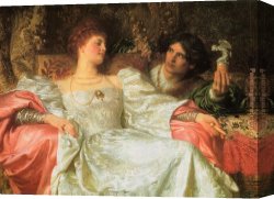 Frank Cadogan Cowper Canvas Paintings - An Offering by Frank Dicksee
