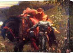 La Belle Endormie Canvas Paintings - La Belle Dame Sans Merci by Frank Dicksee