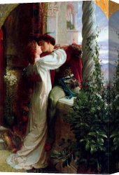 Romeo And Juliet Canvas Paintings - Romeo and Juliet cropped by Frank Dicksee