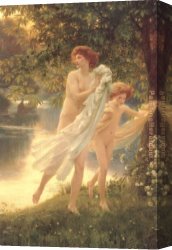 Frank Cadogan Cowper Canvas Paintings - startled by Frank Dicksee
